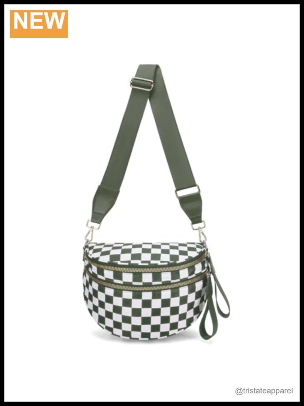 Checker Crossbody Bag Bum Bag Fanny Pack Belt Bag with Shoulder Strap